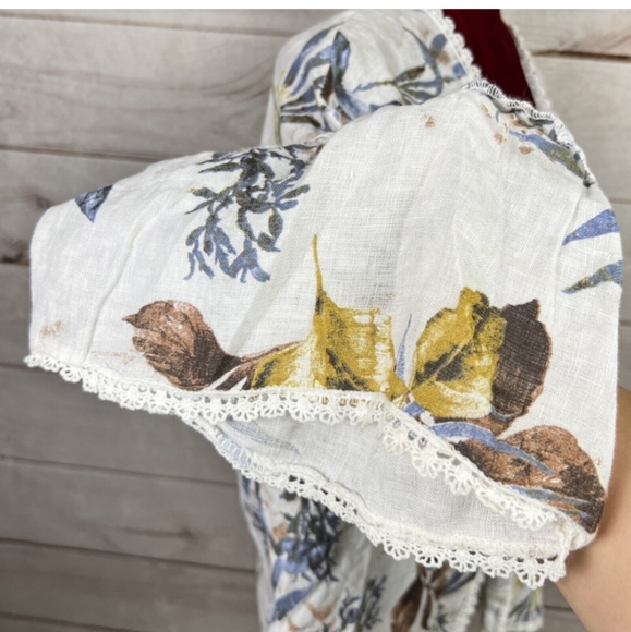 Francesca Bettini Tropical Print Open Front Kimono Cardigan in White Multi OS - Picture 5 of 7